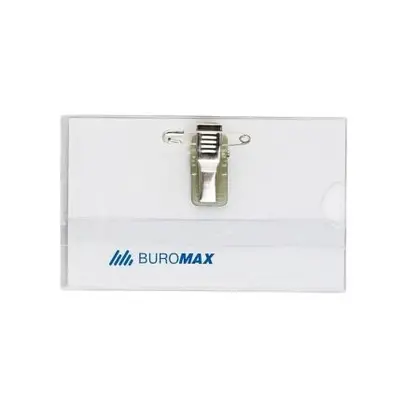 Бейдж Buromax, 90*55 мм., горизонтальний, кліп+шпилька, (BM.5401)