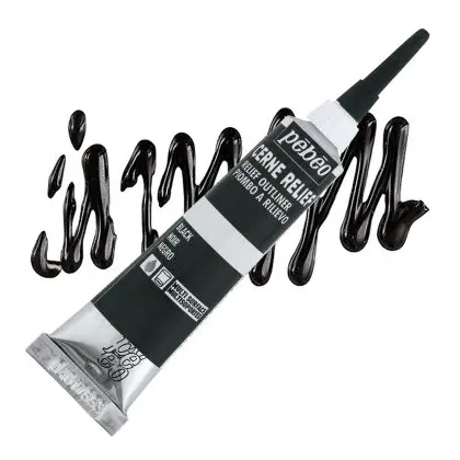 Контур по склу Pebeo Cerne Relief Vitrail 20 мл. Чорний, (P-390000)