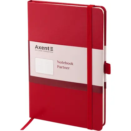 Блокнот Axent Partner 125*195 мм., 96 аркушів клітинка, Червоний, (8201-03-A)