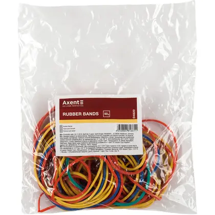 Гумки для грошей Axent 50 г., 60 мм. Кольорові, (d4620)