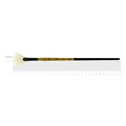 Кисть щетина ROSA AMBER 2306FN веерная, №10, длинная ручка, (2306FN10)