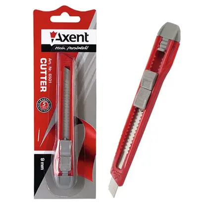 Нож канцелярский Axent, 9 мм., механічний фіксатор, (6501-A)