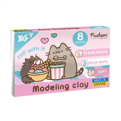 Пластилін YES 8 кольорів, 160 г. Pusheen (540657)