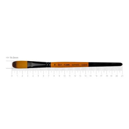 Кисть синтетика ROSA FLAME 1368FR овальная, №16, короткая ручка, (1368FR16)