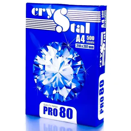 Бумага офисная, А4, 500 листов, CRYSTAL PRO, 80 г/м2, (40402)