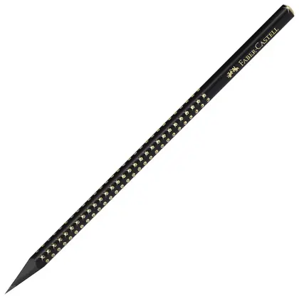 Чернографитный карандаш Faber-Castell GRIP SPARKLE, B, MIDNIGHT GOLD, (118278)