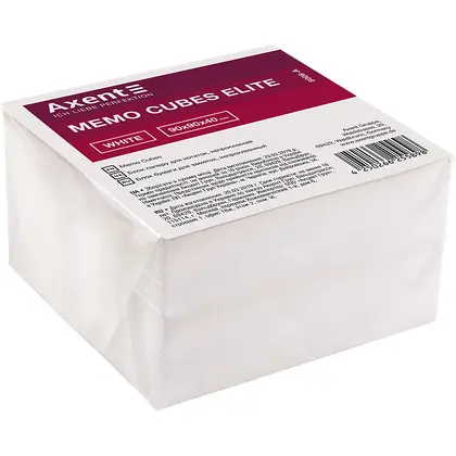 Бумага для заметок Axent, 90*90*40 мм., Elite White, склеенные, (8006-a)