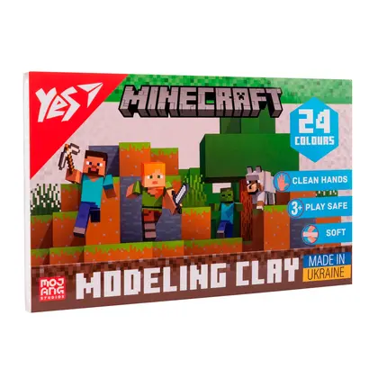 Пластилін YES 24 кольорів, 480 г. Minecraft (540682)