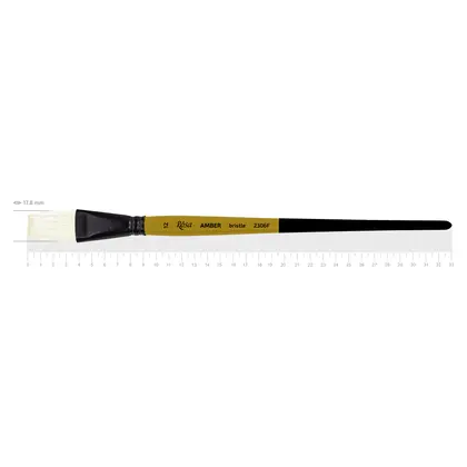 Пензель щетина ROSA AMBER 2306F плоский №12 довга ручка, (2306F12)