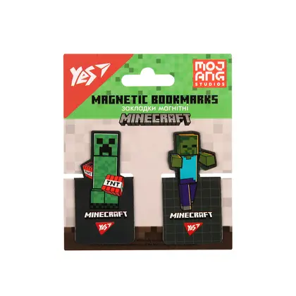 Закладки для підручників YES 2 шт. Магнітні, Minecraft (708397)