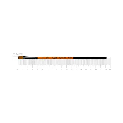 Пензель синтетичний ROSA FLAME 1368F плоский №1 коротка ручка, (1368F01)