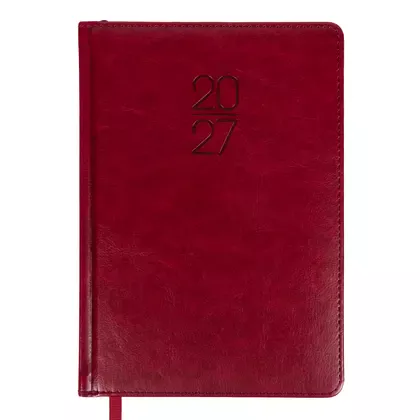 Щоденник датований LEO Planner 2027 A5, 368 сторінок Твердий, Бордовий, Vector (252757)