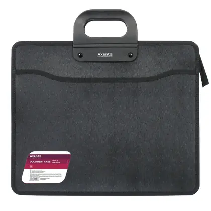 Портфель Axent B4, 3 відділення на блискавці, Чорний, (1603-01-A)
