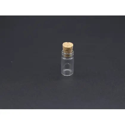 Скляна Бутилочка 4 мл., 16*35 мм. скляна з корковою пробкою, (ST-002)